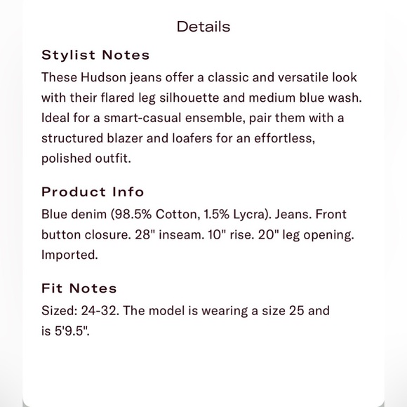 Hudson Blue Wide Leg High Rise Jeans - Picture 6 of 6